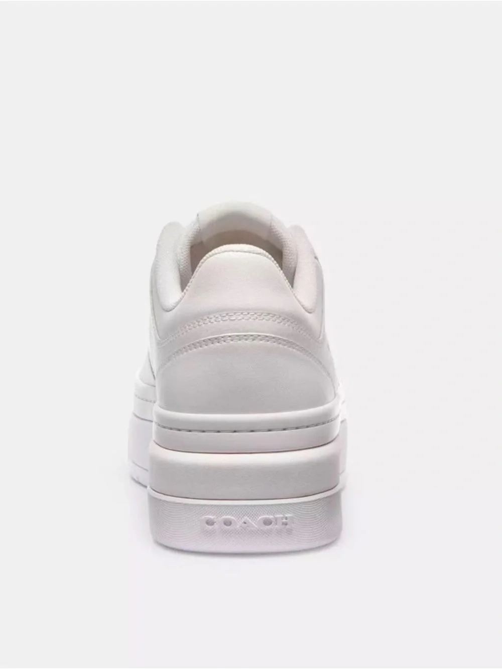 COACH Women's Pale Pink Leather Platform Sneaker